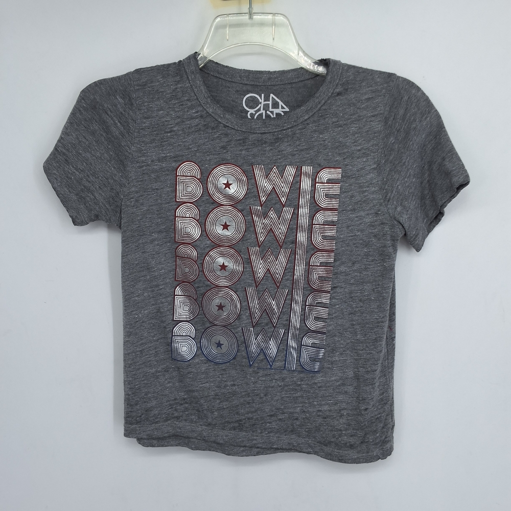Chaser Gray Graphic Tee with Red and Blue Accents